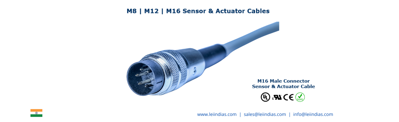 M16 Male Connector Sensor Actuator Cable
